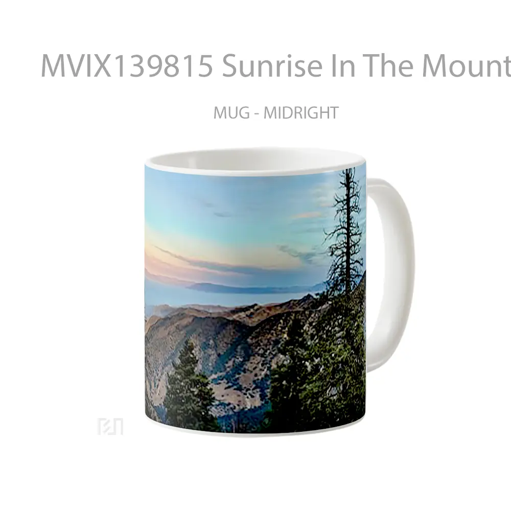 Mug Sunrise In The Mountains Of The Forest Gelas Pemandangan Alam - All-side / Desain