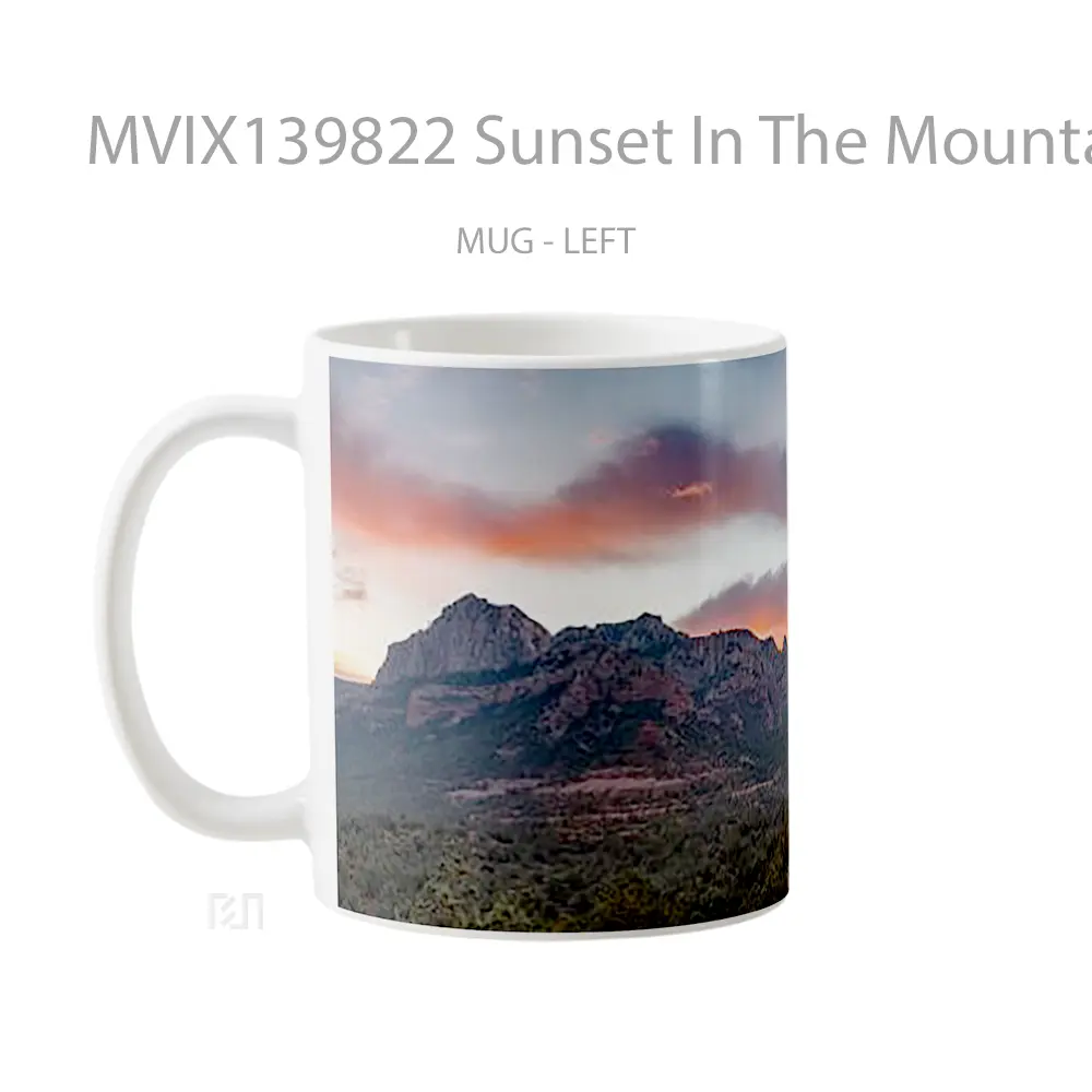 Mug Sunset In The Mountains V2 Gelas Pemandangan Alam - All-side / Desain