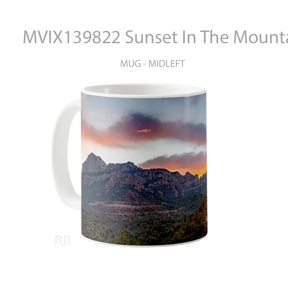 Mug Sunset In The Mountains V2 Gelas Pemandangan Alam - All-side / Desain