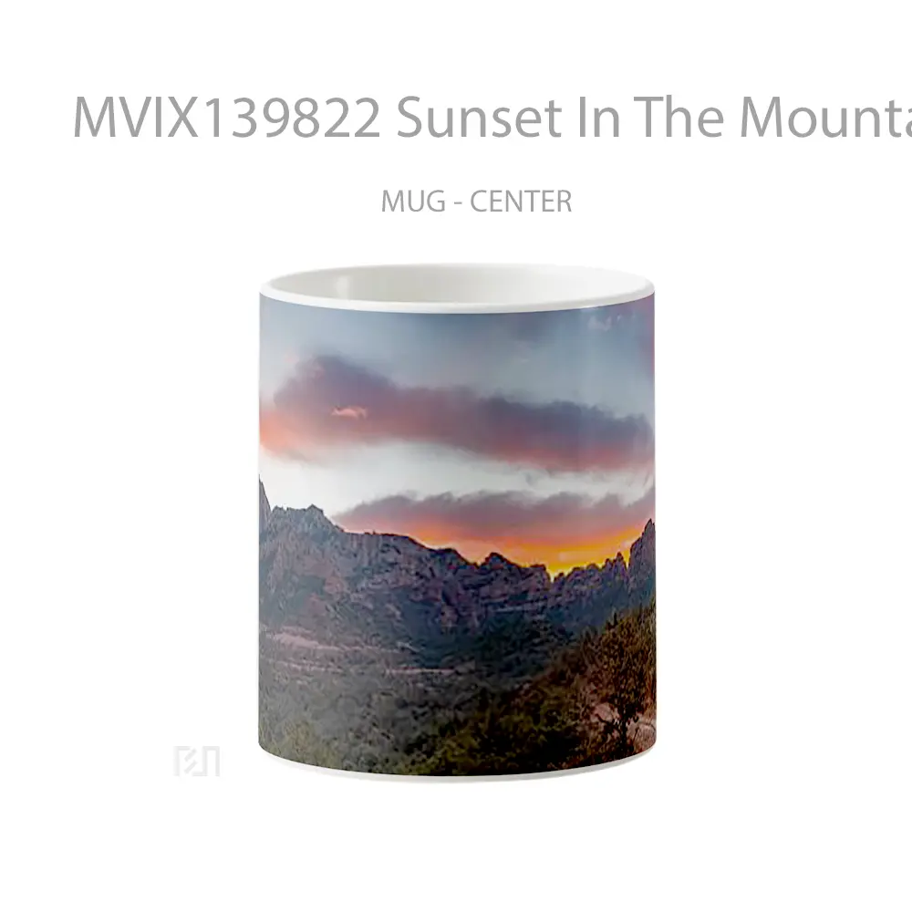 Mug Sunset In The Mountains V2 Gelas Pemandangan Alam