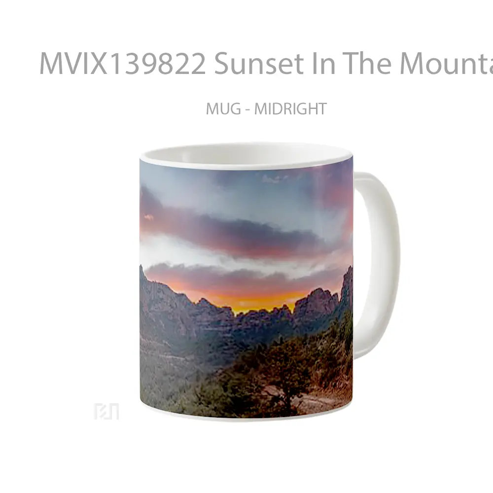 Mug Sunset In The Mountains V2 Gelas Pemandangan Alam - All-side / Desain