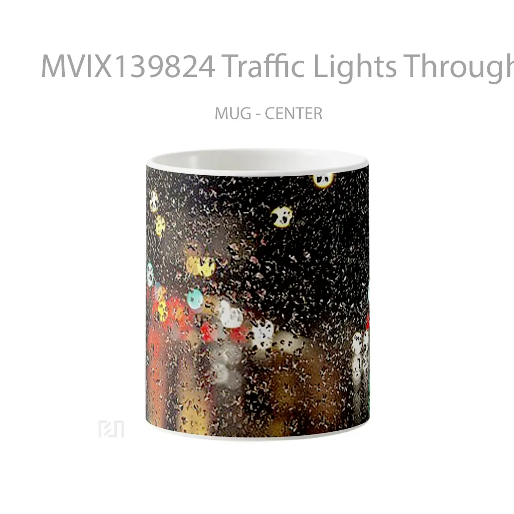 Mug Traffic Lights Through Glass With Rain Drop Gelas Pemandangan Alam