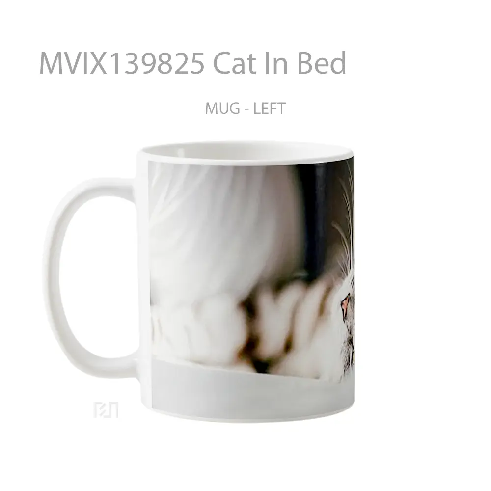 Mug Cat In Bed Gelas Hewan Lucu - All-side / Desain