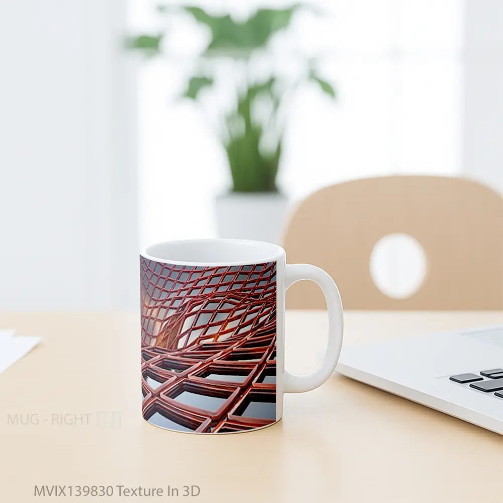 Mug Texture In 3D Gelas Keramik Unik - All-side / Desain