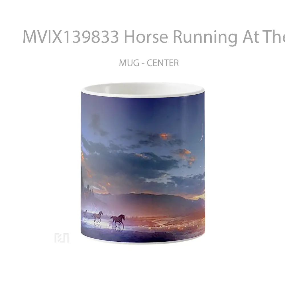 Mug Horse Running At The Beach At Sunset Digital Art Gelas Hewan Lucu