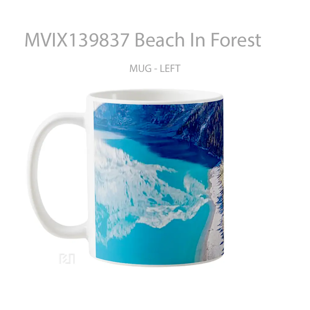 Mug Beach In Forest Gelas Pemandangan Alam - All-side / Desain