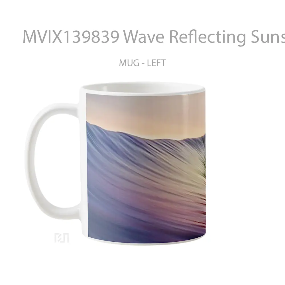 Mug Wave Reflecting Sunset Gelas Pemandangan Alam - All-side / Desain
