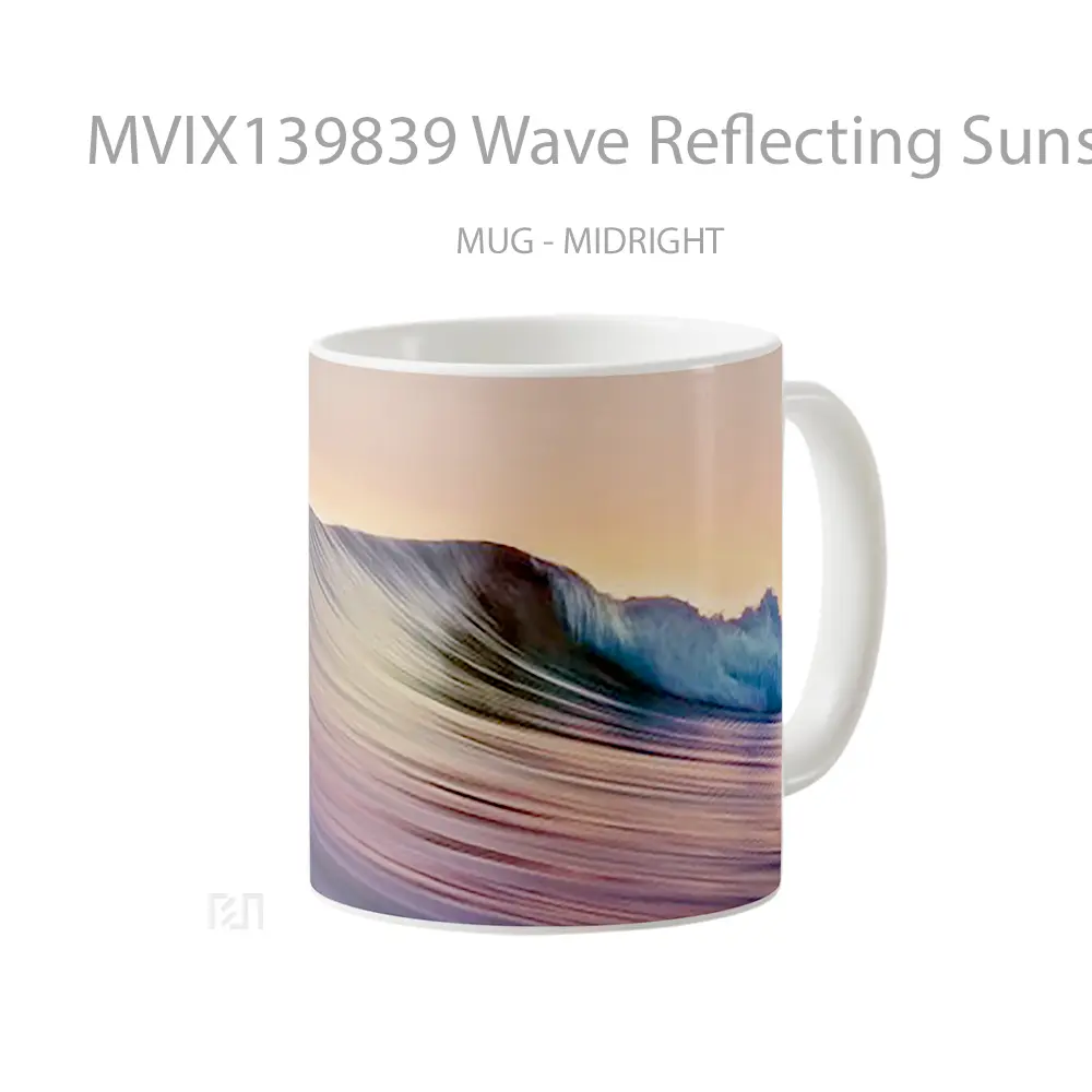 Mug Wave Reflecting Sunset Gelas Pemandangan Alam - All-side / Desain
