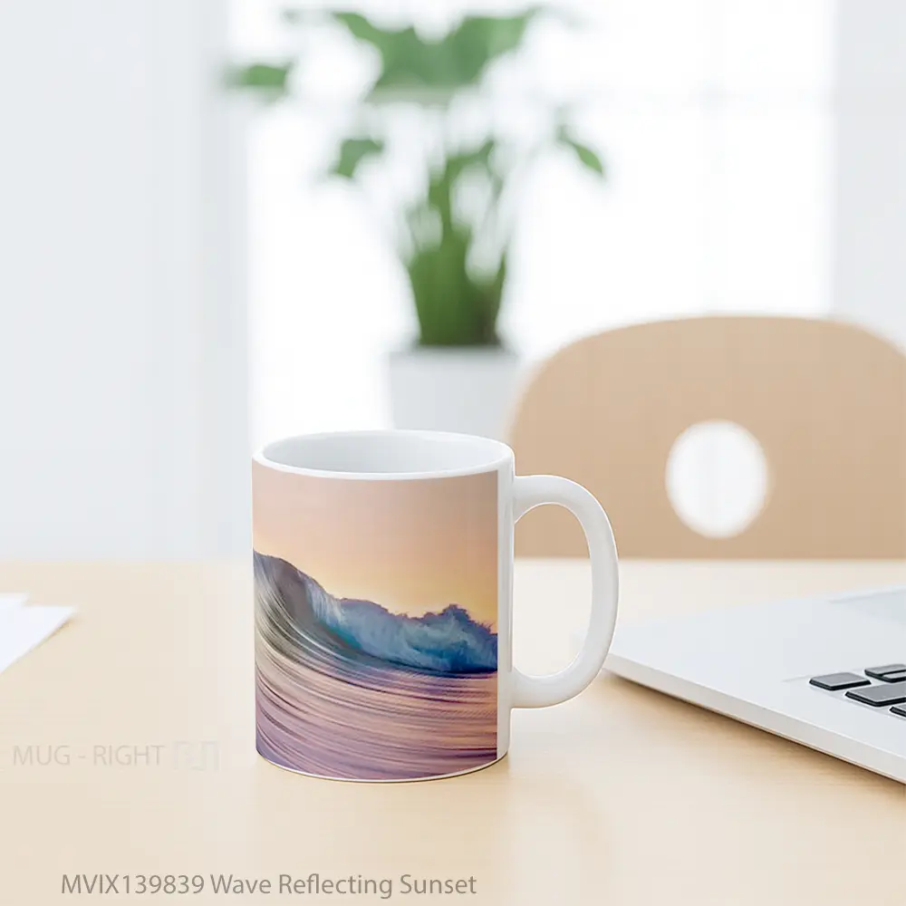 Mug Wave Reflecting Sunset Gelas Pemandangan Alam - All-side / Desain