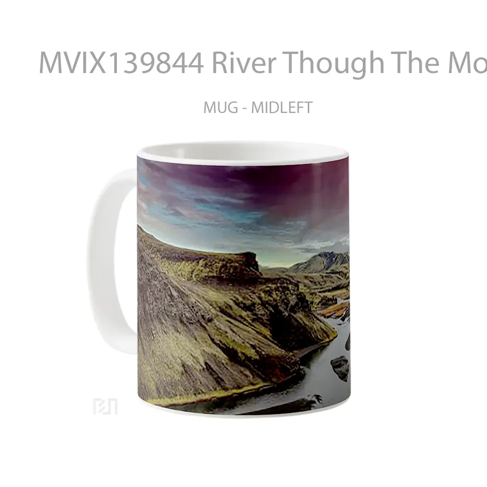 Mug River Though The Mountains Gelas Pemandangan Alam - All-side / Desain
