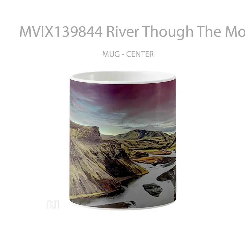 Mug River Though The Mountains Gelas Pemandangan Alam