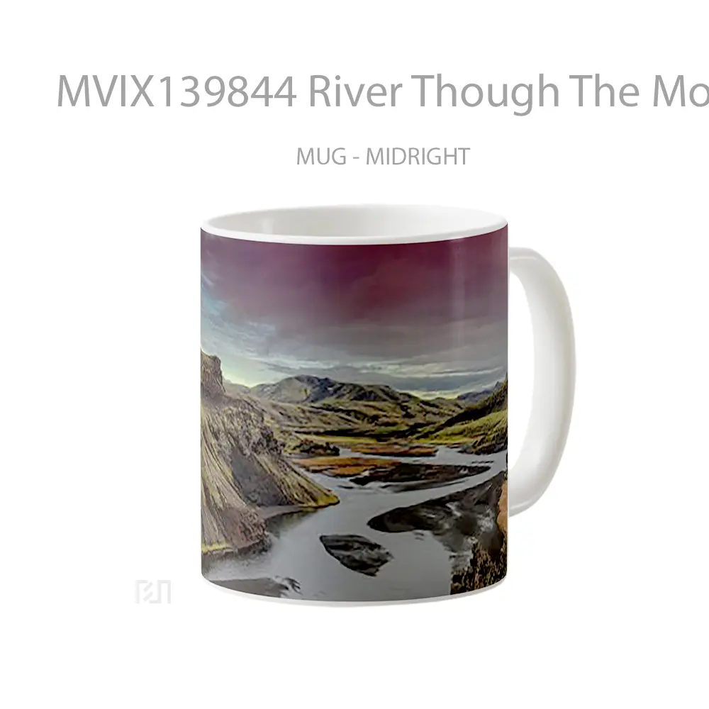 Mug River Though The Mountains Gelas Pemandangan Alam - All-side / Desain
