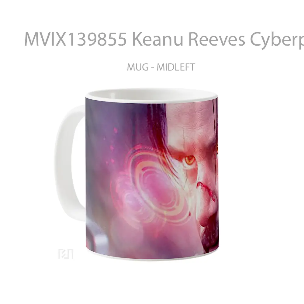 Mug Keanu Reeves Cyberpunk 2077 Cangkir Gamer - All-side / Desain
