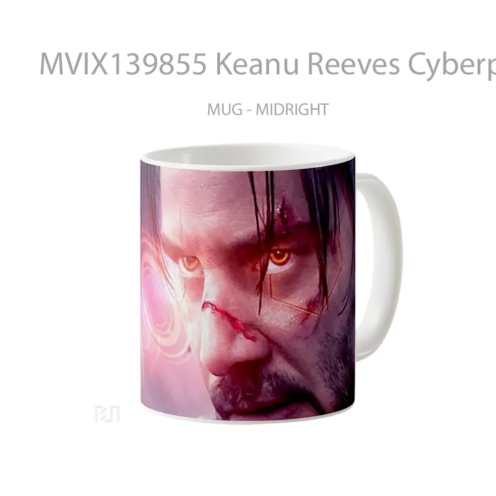 Mug Keanu Reeves Cyberpunk 2077 Cangkir Gamer - All-side / Desain