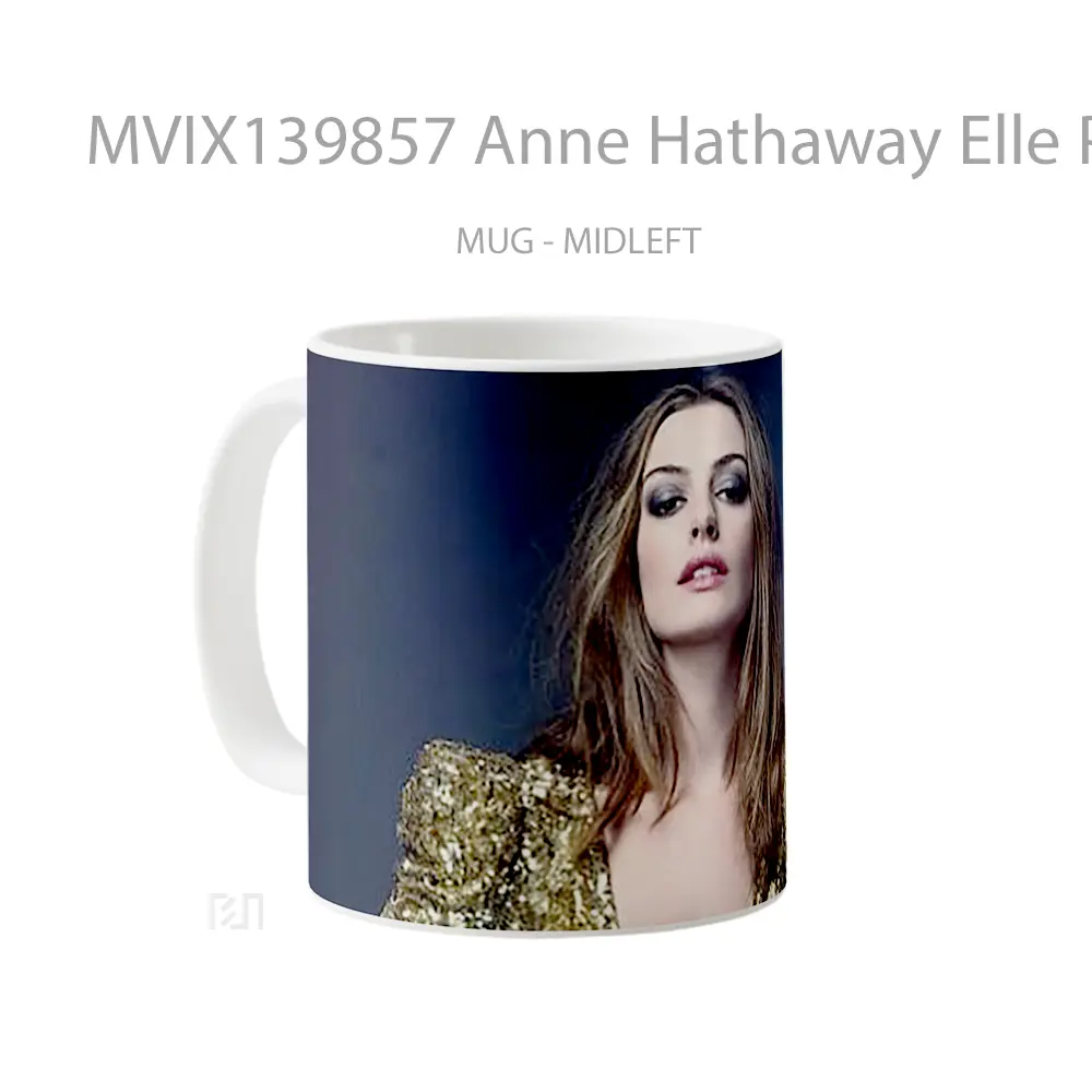 Mug Anne Hathaway Elle Photoshoot Gelas Selebriti - All-side / Desain