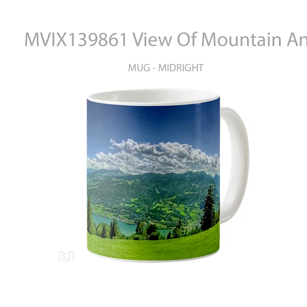 Mug View Of Mountain And Clouds Gelas Pemandangan Alam - All-side / Desain