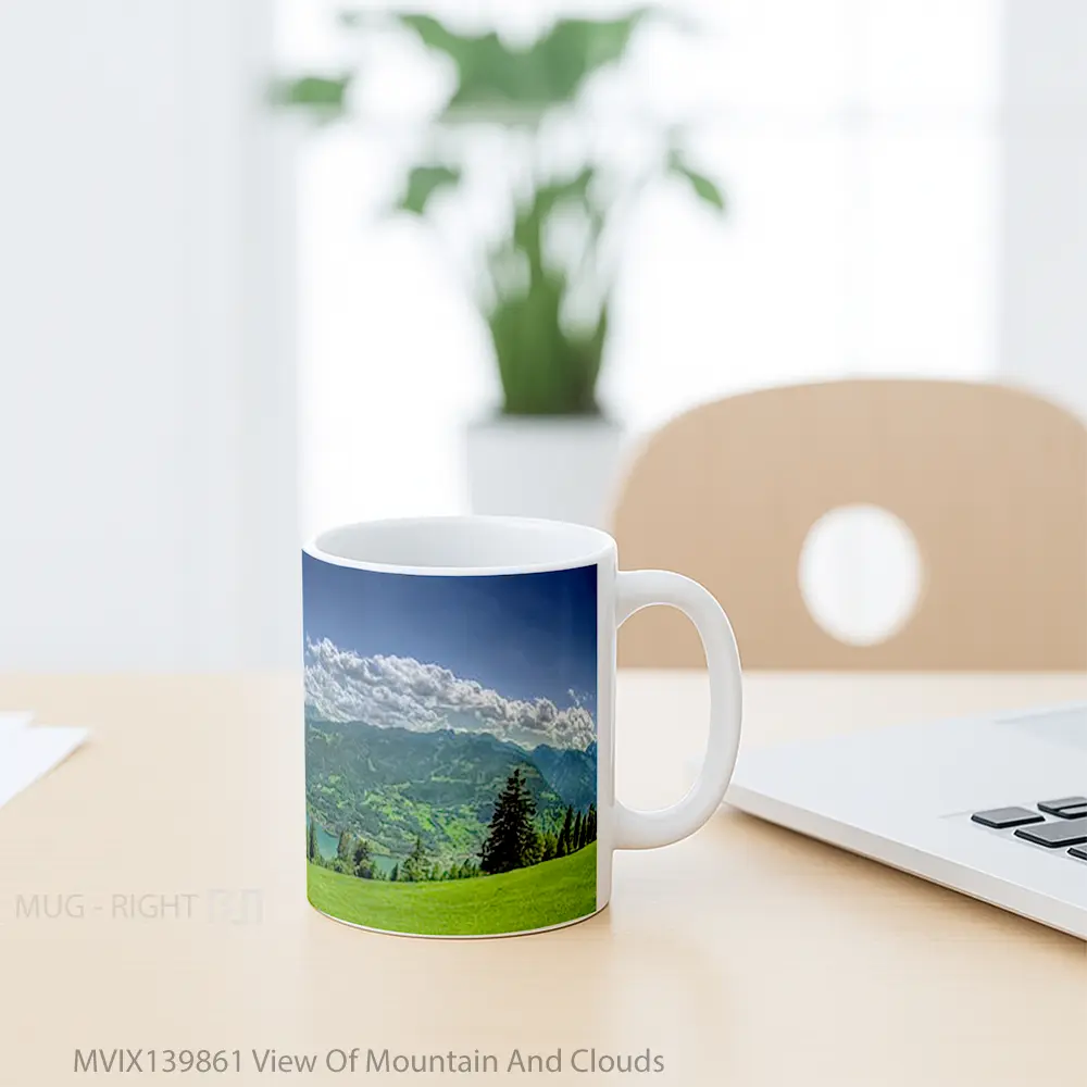 Mug View Of Mountain And Clouds Gelas Pemandangan Alam - All-side / Desain