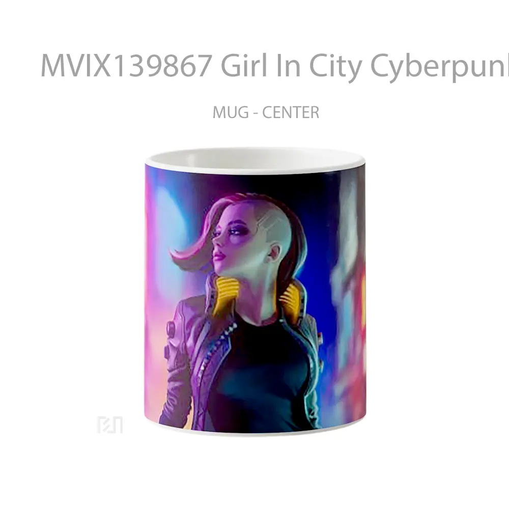 Mug Girl In City Cyberpunk 2077 Cangkir Gamer