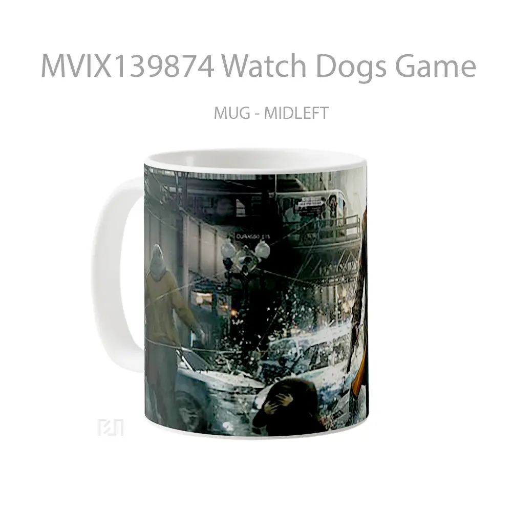 Mug Watch Dogs Game Cangkir Gamer - All-side / Desain