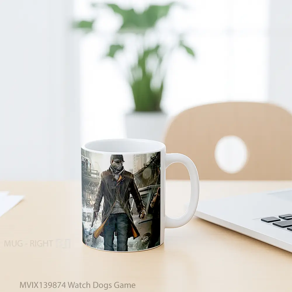 Mug Watch Dogs Game Cangkir Gamer - All-side / Desain