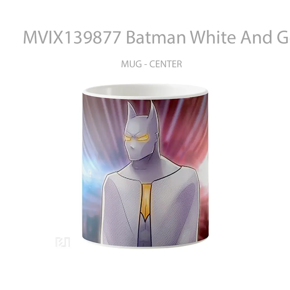 Mug Batman White And Gold Suit Gelas Superhero