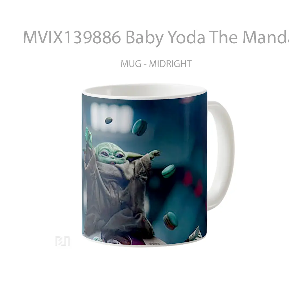 Mug Baby Yoda The Mandalorian V4 Gelas Star Wars - All-side / Desain
