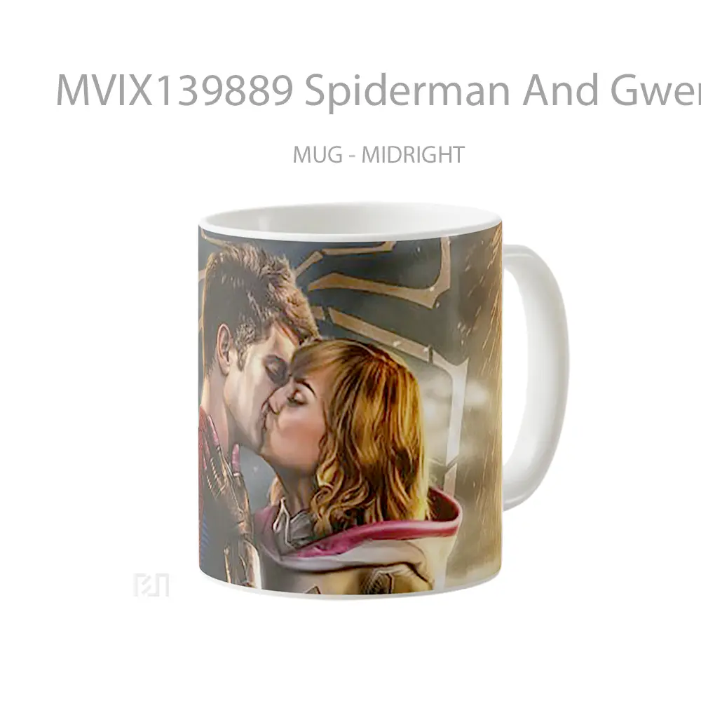 Mug Spiderman And Gwen Stacy Kissing Gelas Superhero - All-side / Desain