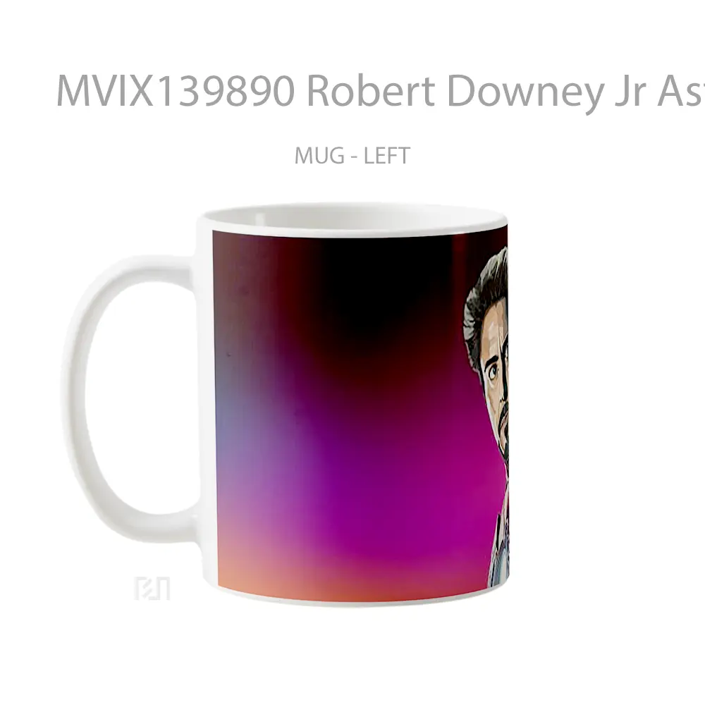 Mug Robert Downey Jr Astony Stark Iron Man Fanart Gelas Superhero - All-side / Desain