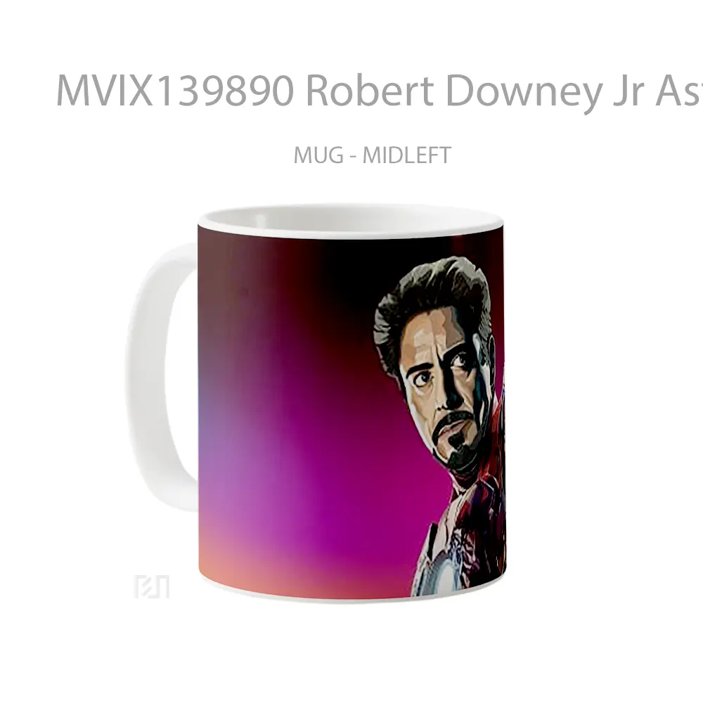 Mug Robert Downey Jr Astony Stark Iron Man Fanart Gelas Superhero - All-side / Desain