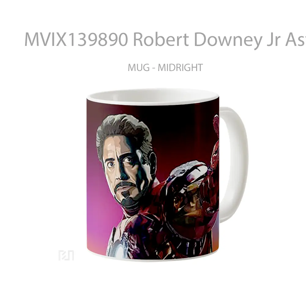 Mug Robert Downey Jr Astony Stark Iron Man Fanart Gelas Superhero - All-side / Desain
