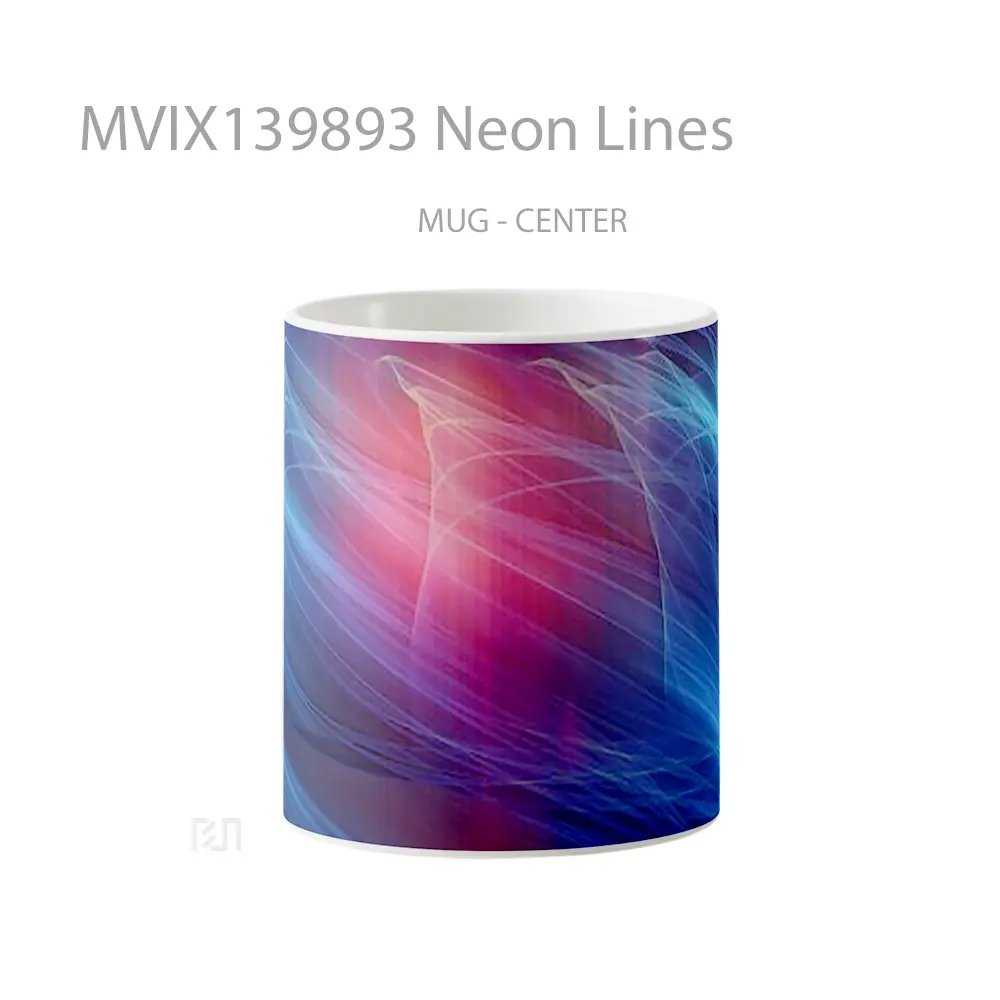 Mug Neon Lines Gelas Keramik Unik