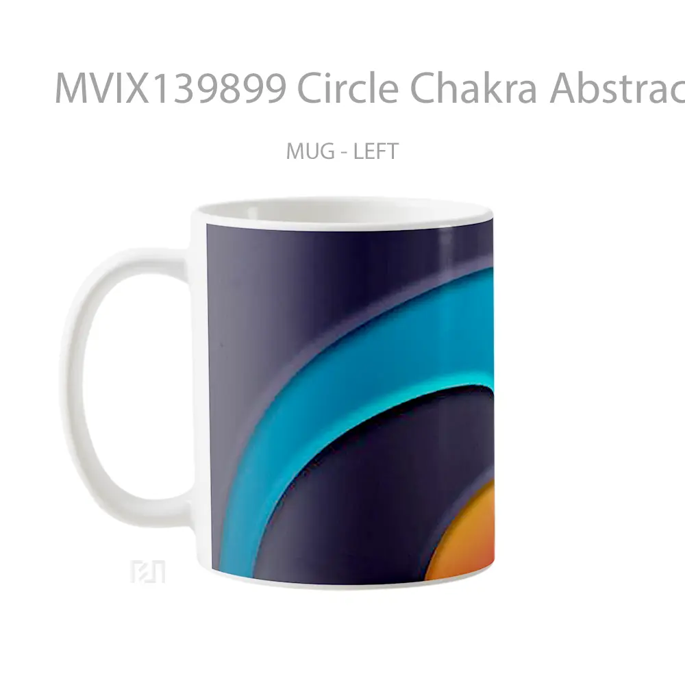 Mug Circle Chakra Abstract Gelas Seni Modern - All-side / Desain