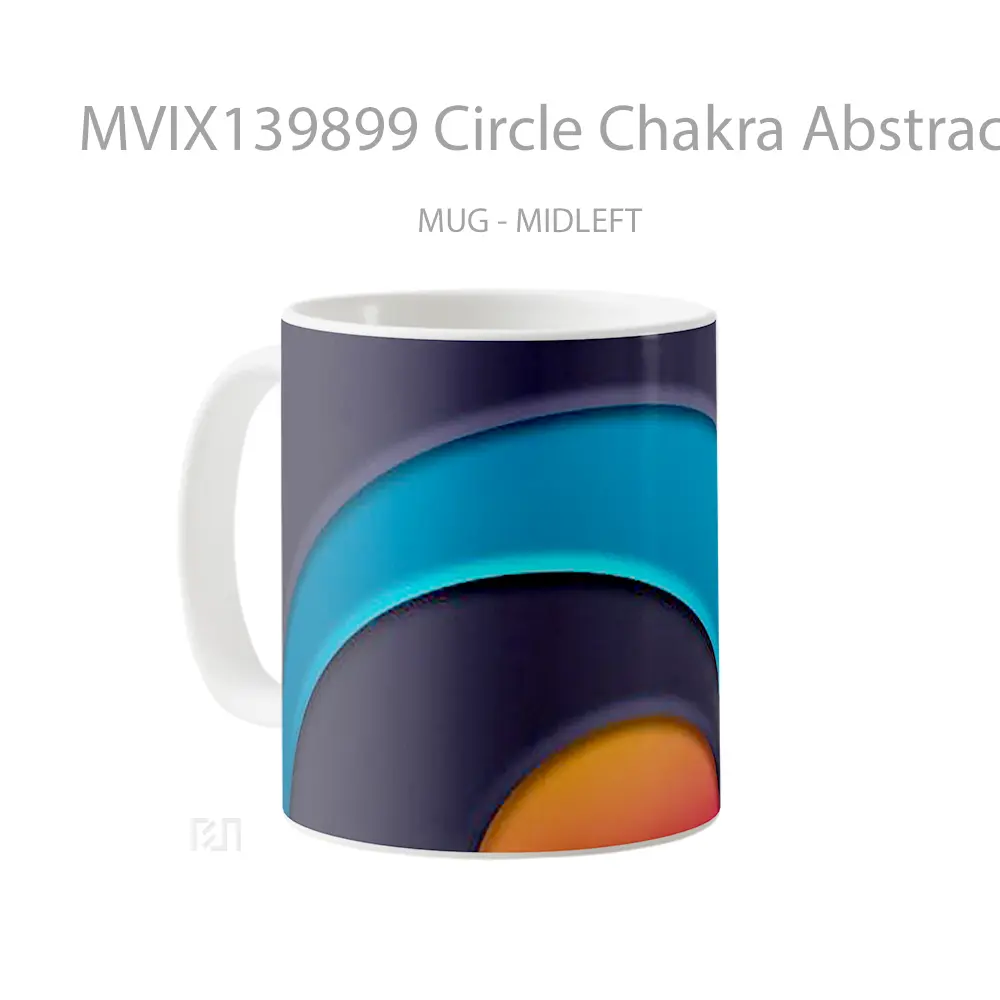 Mug Circle Chakra Abstract Gelas Seni Modern - All-side / Desain