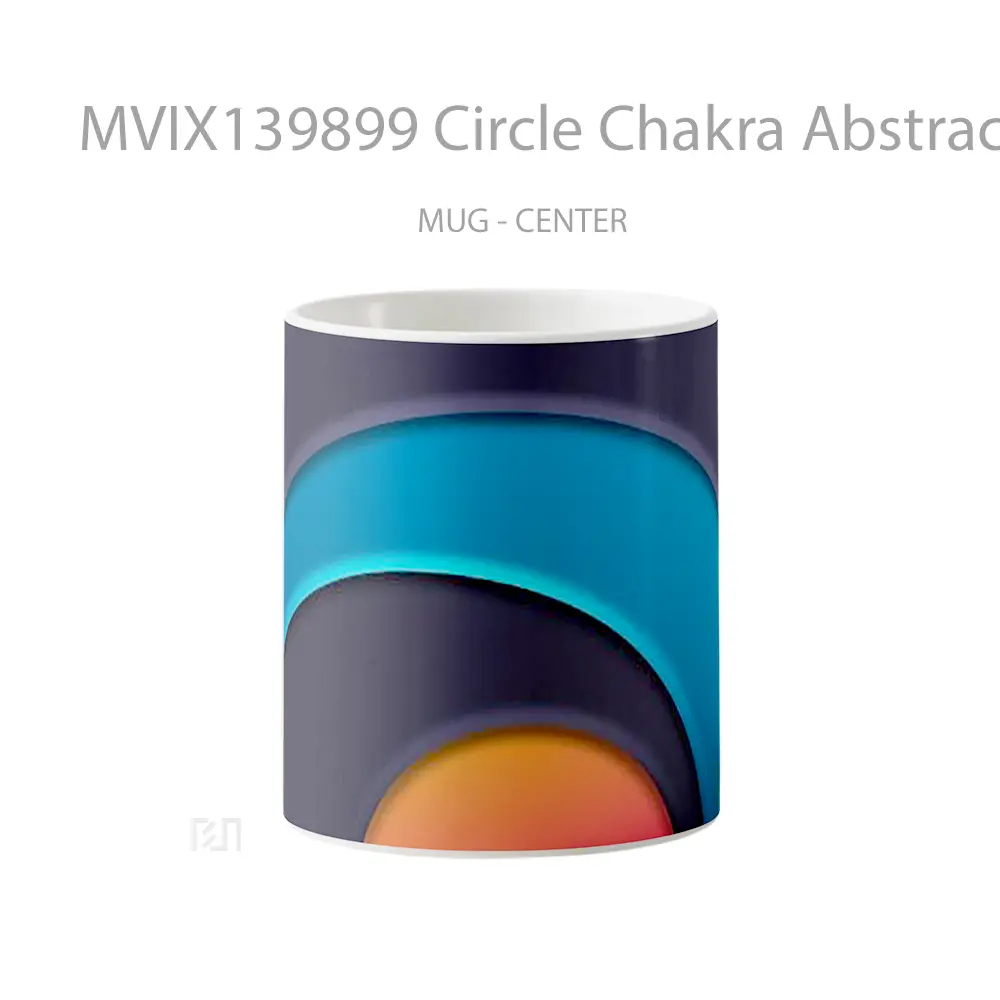 Mug Circle Chakra Abstract Gelas Seni Modern