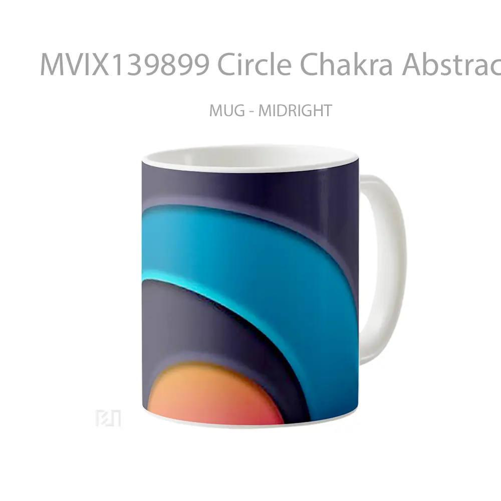 Mug Circle Chakra Abstract Gelas Seni Modern - All-side / Desain