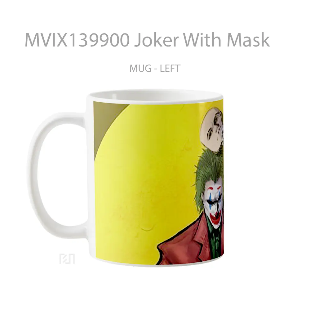 Mug Joker With Mask Gelas Superhero - All-side / Desain