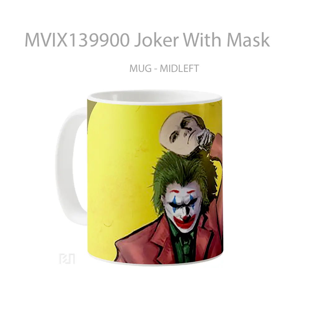 Mug Joker With Mask Gelas Superhero - All-side / Desain
