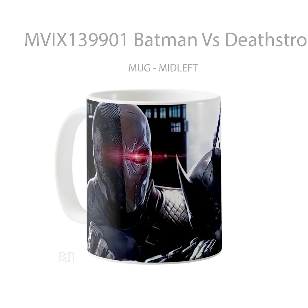 Mug Batman Vs Deathstroke V1 Gelas Superhero - All-side / Desain