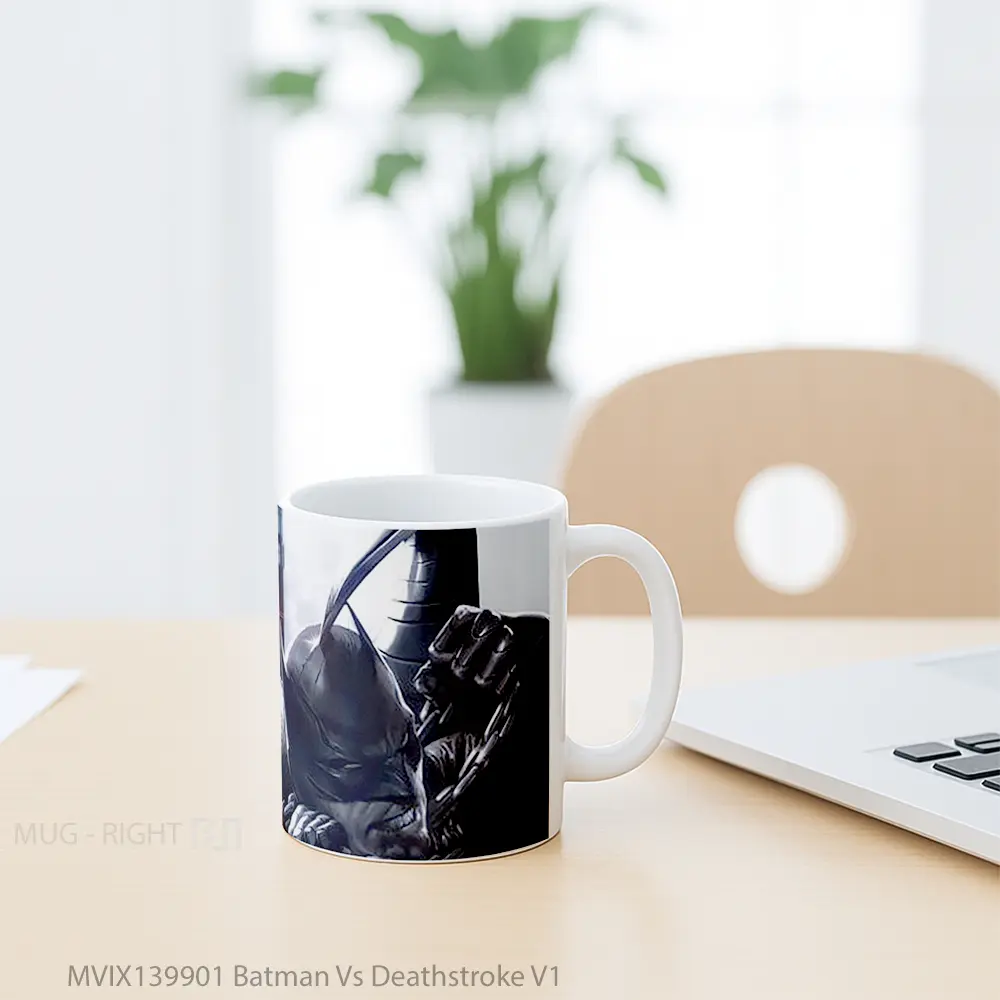 Mug Batman Vs Deathstroke V1 Gelas Superhero - All-side / Desain