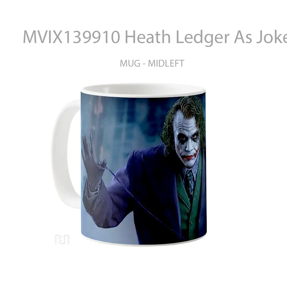 Mug Heath Ledger As Joker Fanart V1 Gelas Superhero - All-side / Desain