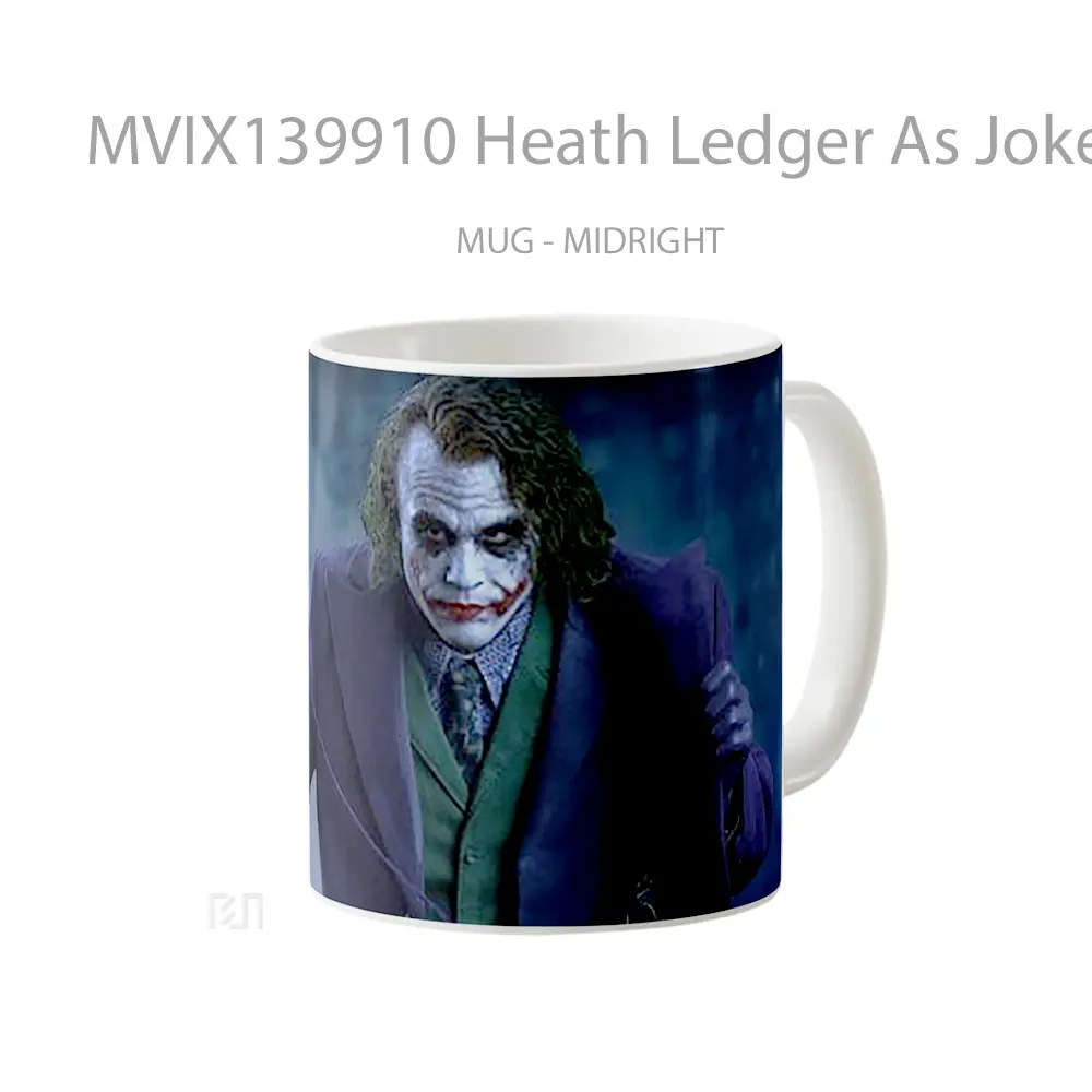 Mug Heath Ledger As Joker Fanart V1 Gelas Superhero - All-side / Desain