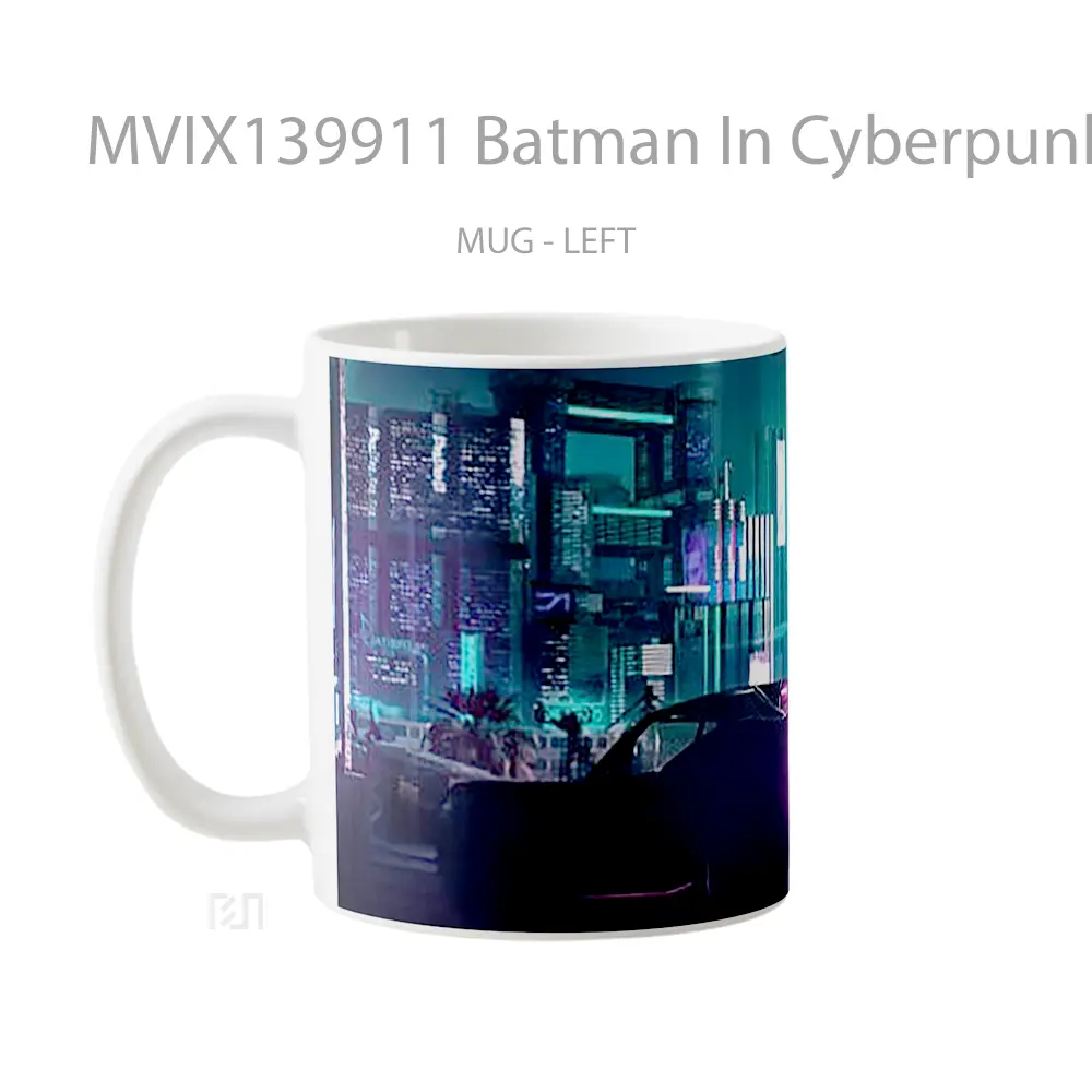 Mug Batman In Cyberpunk 2077 Gelas Superhero - All-side / Desain