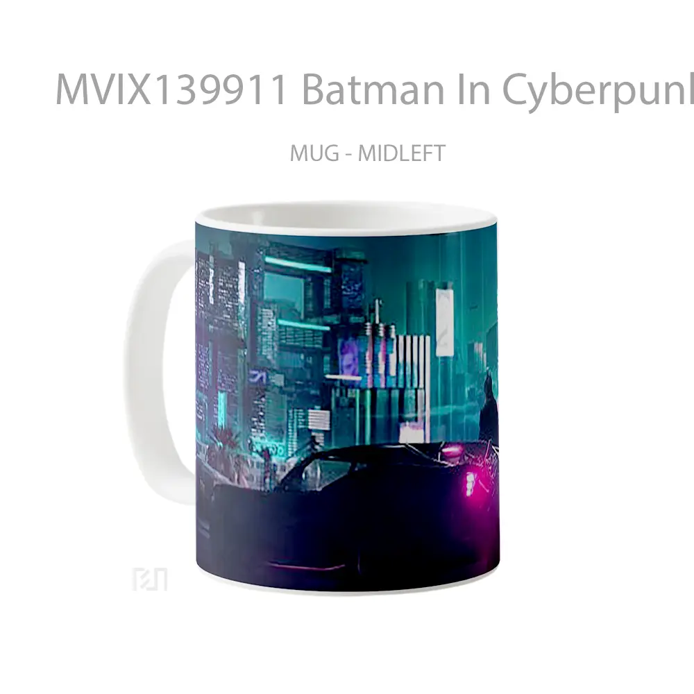 Mug Batman In Cyberpunk 2077 Gelas Superhero - All-side / Desain