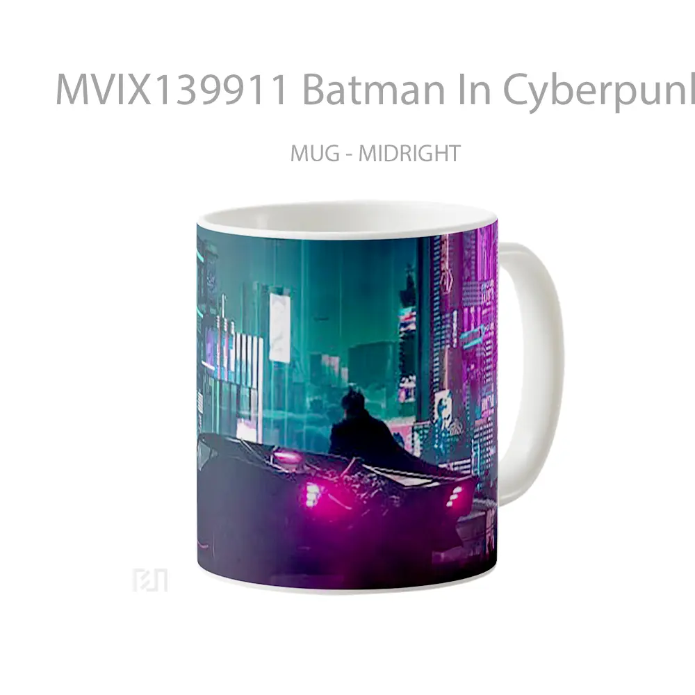 Mug Batman In Cyberpunk 2077 Gelas Superhero - All-side / Desain