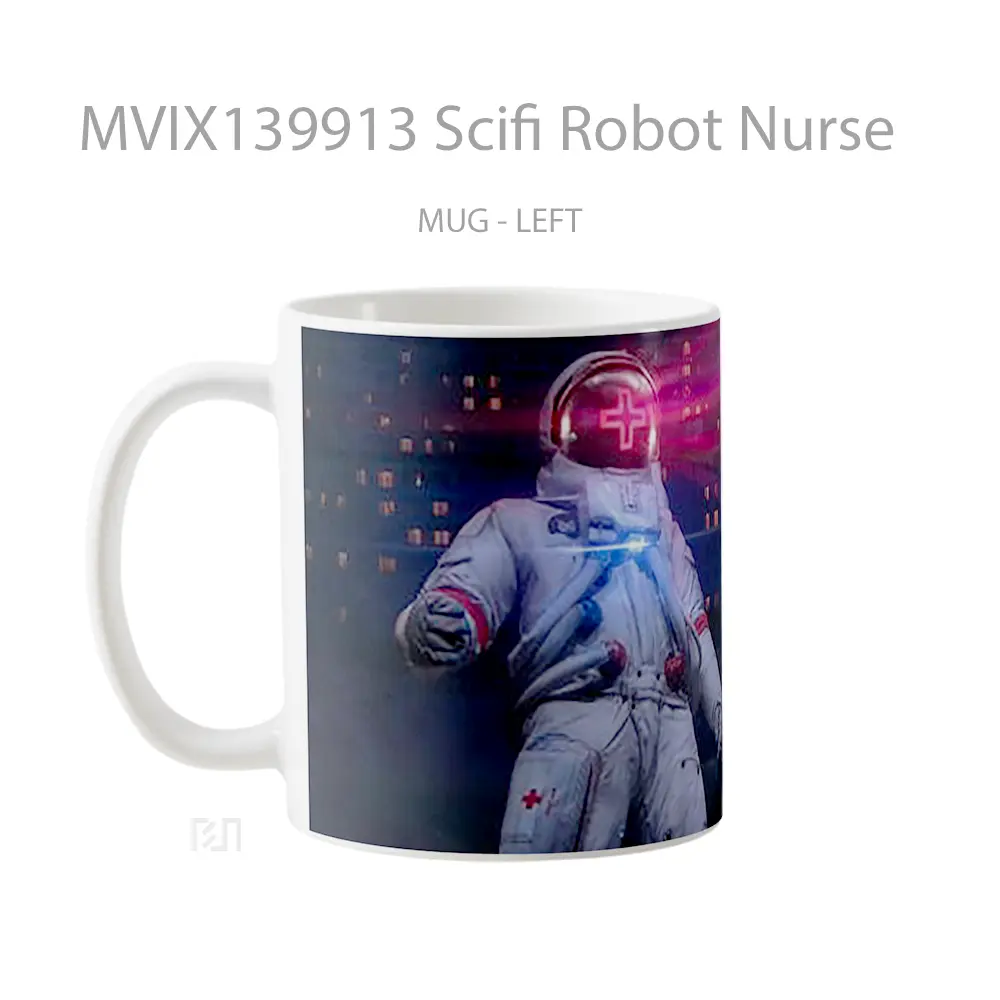 Mug Scifi Robot Nurse Gelas Keramik Unik - All-side / Desain