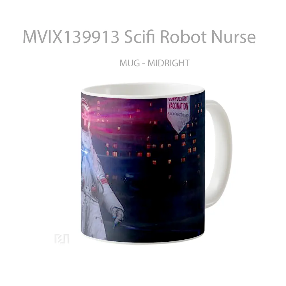 Mug Scifi Robot Nurse Gelas Keramik Unik - All-side / Desain