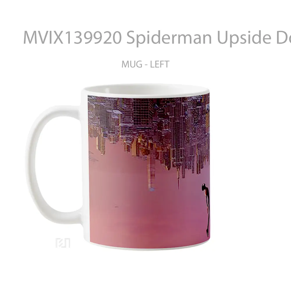 Mug Spiderman Upside Down Gelas Superhero - All-side / Desain