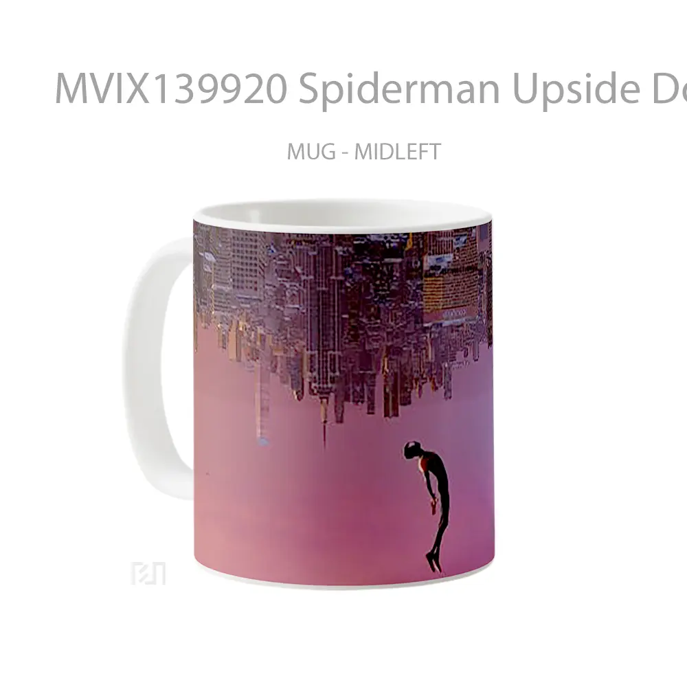 Mug Spiderman Upside Down Gelas Superhero - All-side / Desain