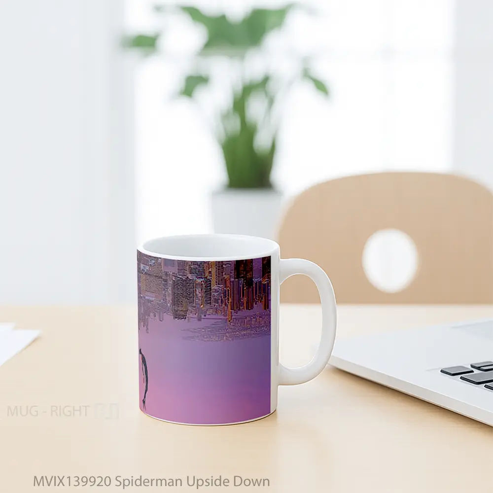 Mug Spiderman Upside Down Gelas Superhero - All-side / Desain