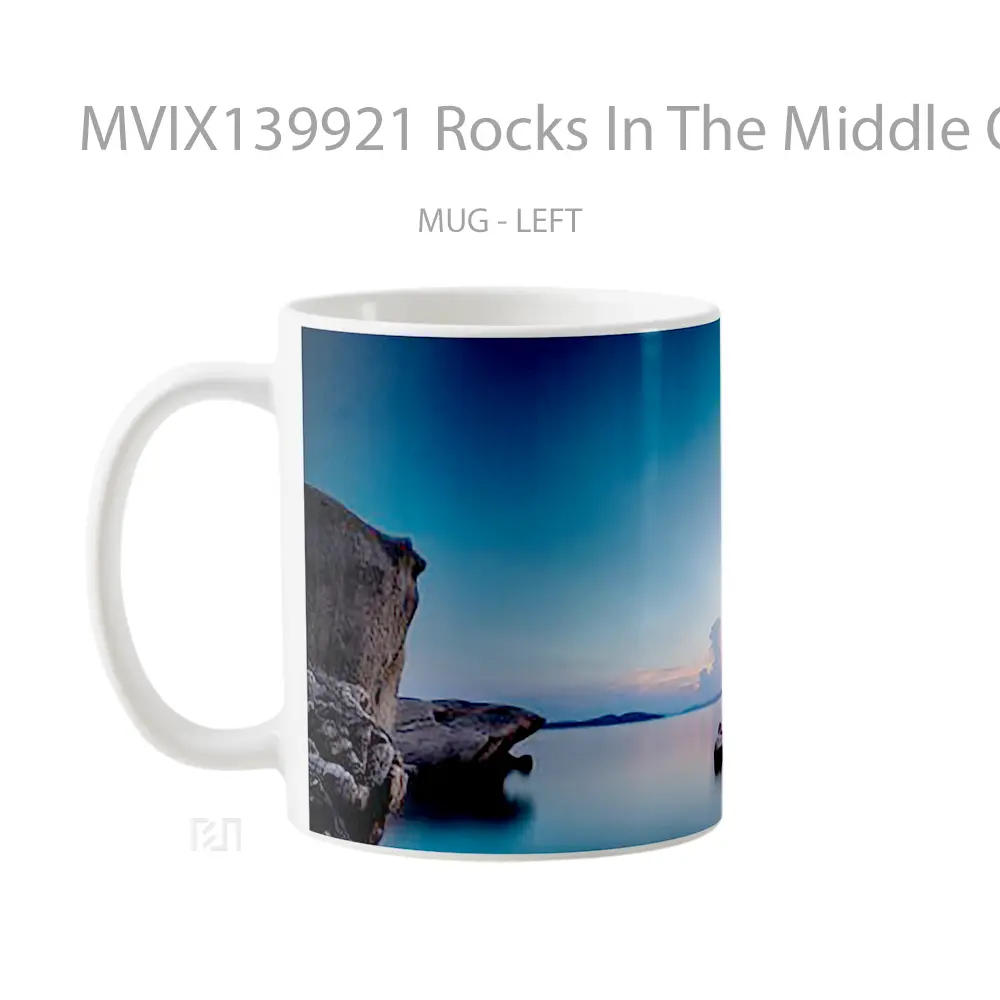 Mug Rocks In The Middle Of The Sea Gelas Pemandangan Alam - All-side / Desain